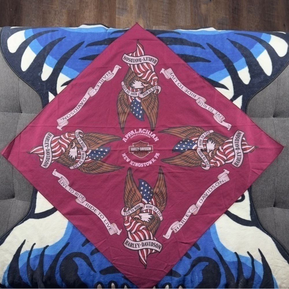 Y2k 03 Vtg Harley-Davidson “Live To Ride-Ride To Live” Bandana